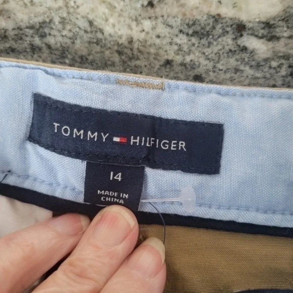 Tommy Hilfiger Boys Khaki Shorts Belted Size 14 New With Tags Casual Classic